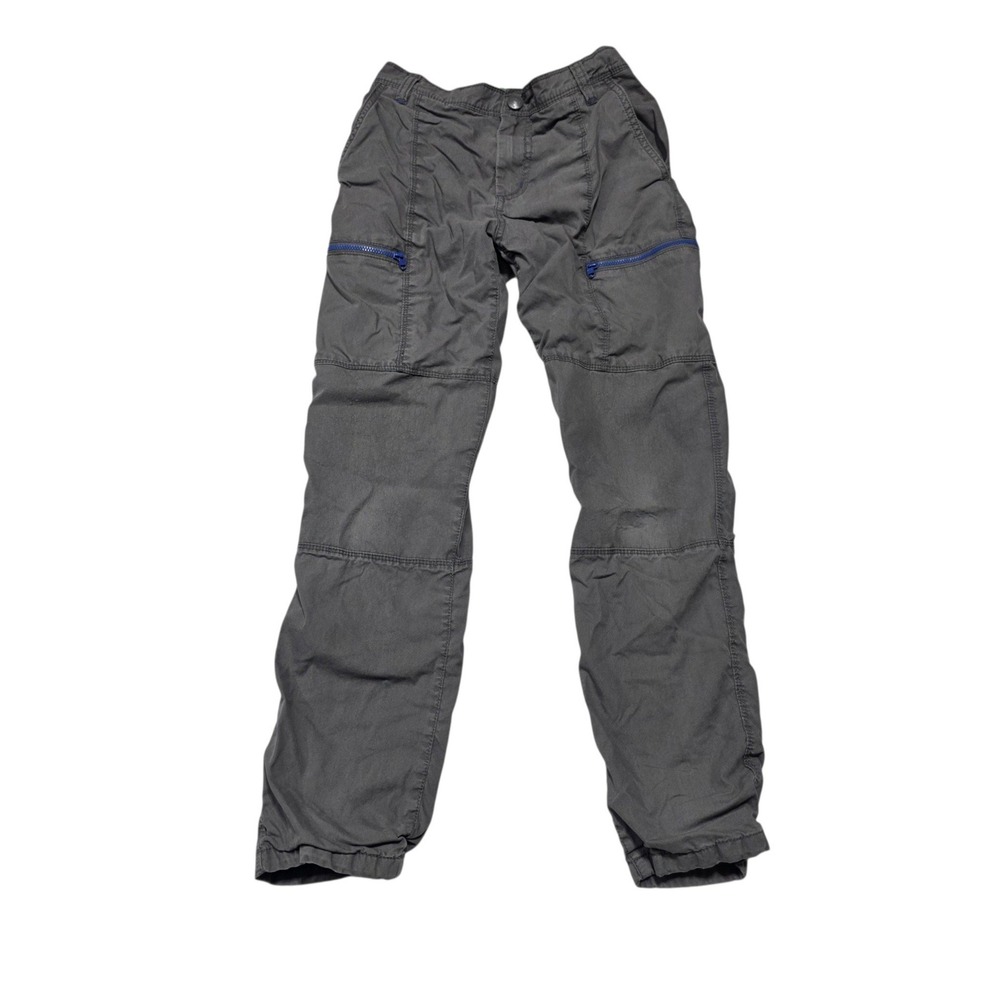 Mini Boden Cargo Pants Boys 11Y Gray Lined Zip Pockets Cotton Blend Utility